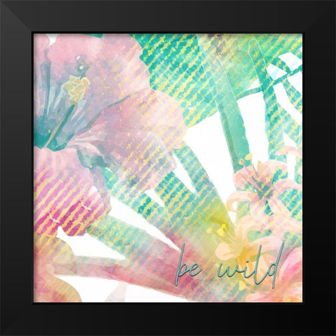 Be Happy 3 Black Modern Wood Framed Art Print by Kimberly, Allen