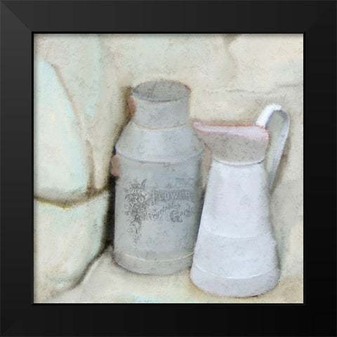 Flower Pitcher Black Modern Wood Framed Art Print by Kimberly, Allen