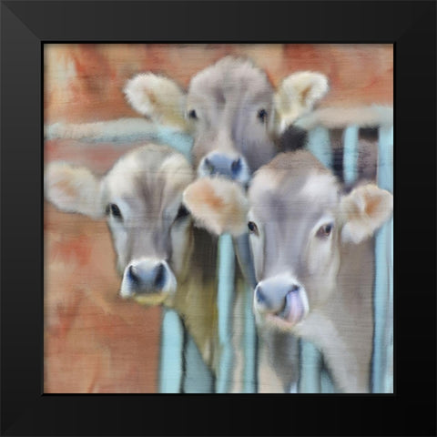 Three of a Kind Black Modern Wood Framed Art Print by Kimberly, Allen