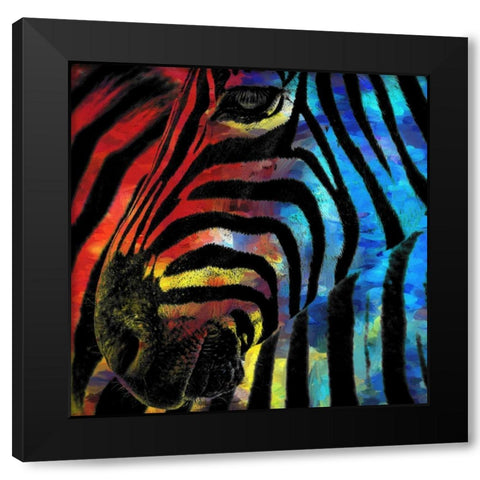 Zebra 1 Black Modern Wood Framed Art Print by Kimberly, Allen