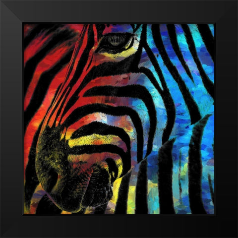 Zebra 1 Black Modern Wood Framed Art Print by Kimberly, Allen