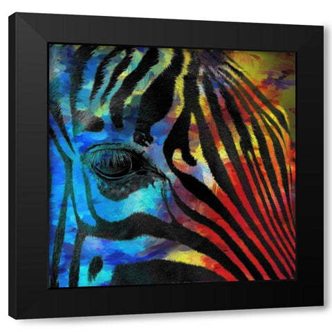 Zebra 2 Black Modern Wood Framed Art Print with Double Matting by Kimberly, Allen