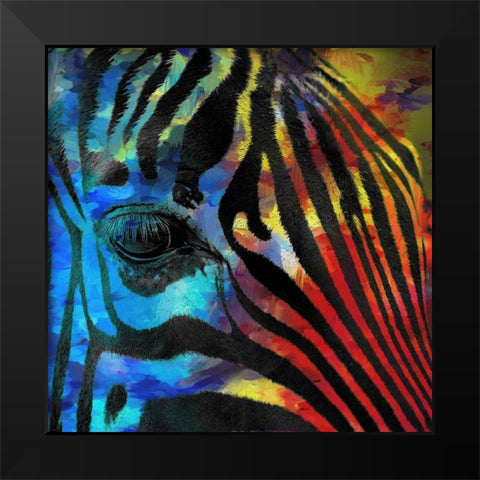 Zebra 2 Black Modern Wood Framed Art Print by Kimberly, Allen