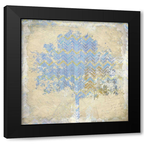 Chevron Tree 1 Black Modern Wood Framed Art Print by Allen, Kimberly