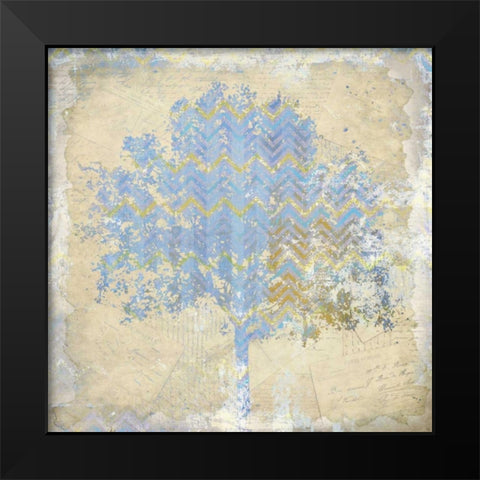 Chevron Tree 1 Black Modern Wood Framed Art Print by Allen, Kimberly