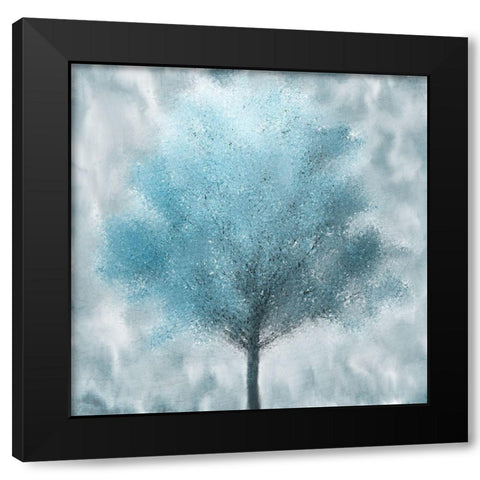 Teal Fall  Black Modern Wood Framed Art Print with Double Matting by Kimberly, Allen
