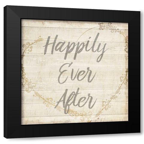 Happily Ever After Grey Black Modern Wood Framed Art Print by Allen, Kimberly