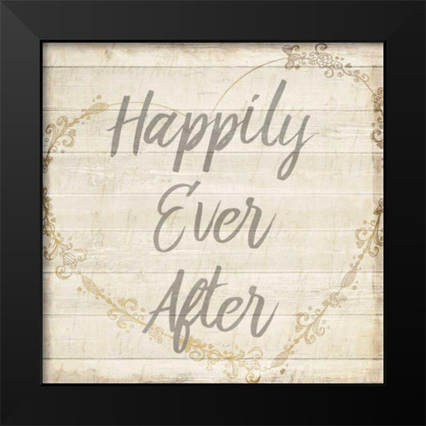 Happily Ever After Grey Black Modern Wood Framed Art Print by Allen, Kimberly
