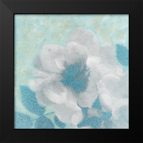 Teal Blooming 2 Black Modern Wood Framed Art Print by Kimberly, Allen