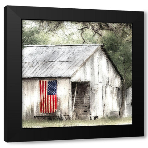 Old Glory 2 Black Modern Wood Framed Art Print with Double Matting by Kimberly, Allen