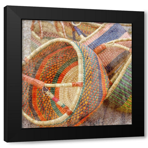 Basket Market 1 Black Modern Wood Framed Art Print by Kimberly, Allen