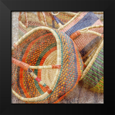 Basket Market 1 Black Modern Wood Framed Art Print by Kimberly, Allen
