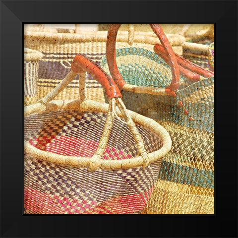 Basket Market 2 Black Modern Wood Framed Art Print by Kimberly, Allen