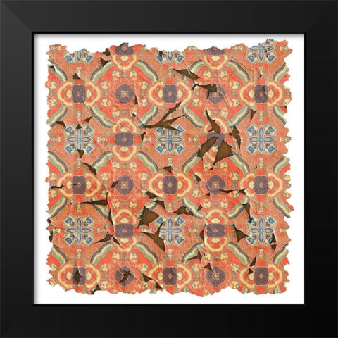 Tattered Global Pattern 1 Black Modern Wood Framed Art Print by Kimberly, Allen