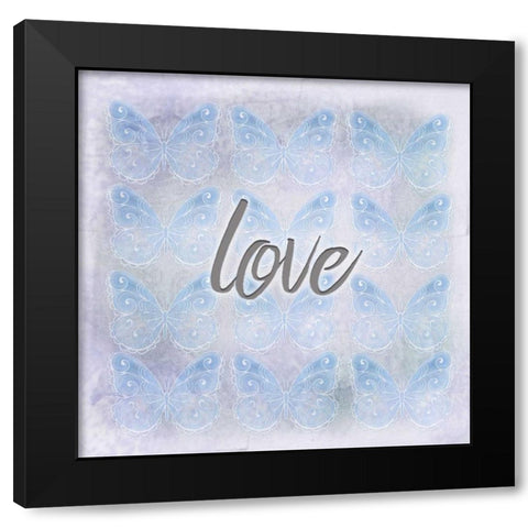 Love Butterfly Black Modern Wood Framed Art Print with Double Matting by Allen, Kimberly