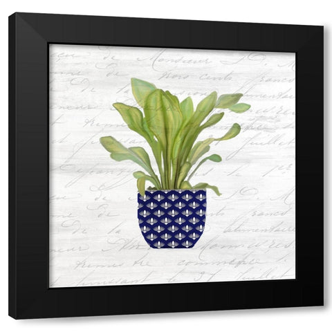 Blue Pots 1 Black Modern Wood Framed Art Print with Double Matting by Kimberly, Allen