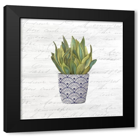 Blue Pots 2 Black Modern Wood Framed Art Print by Kimberly, Allen