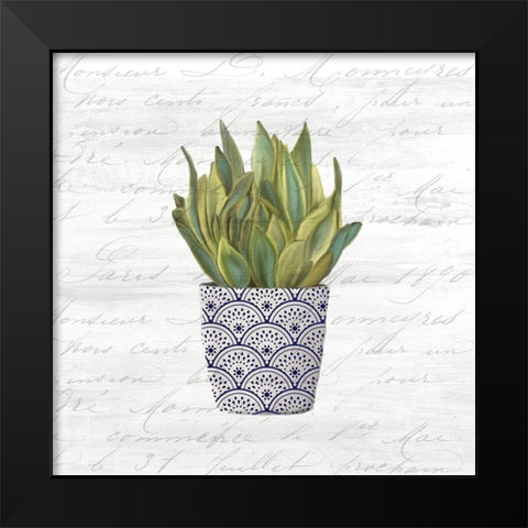 Blue Pots 2 Black Modern Wood Framed Art Print by Kimberly, Allen