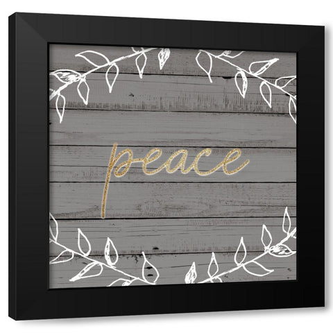 Christmas Peace 1 Black Modern Wood Framed Art Print with Double Matting by Kimberly, Allen