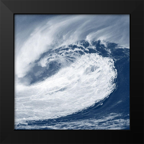 Against The Waves 1 Black Modern Wood Framed Art Print by Kimberly, Allen