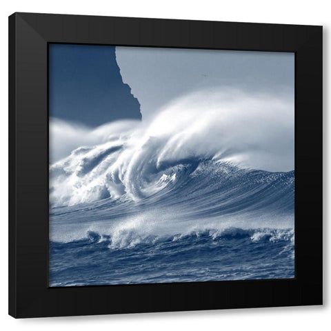 Against The Waves 3 Black Modern Wood Framed Art Print by Kimberly, Allen