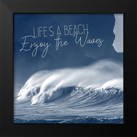 Against The Waves 4 Black Modern Wood Framed Art Print by Kimberly, Allen