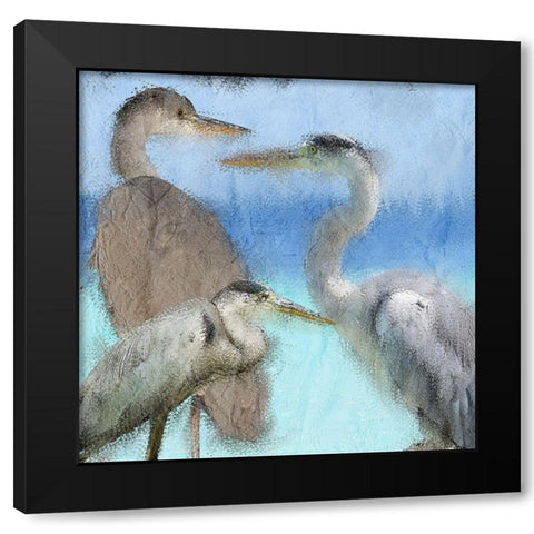 Herons Black Modern Wood Framed Art Print with Double Matting by Kimberly, Allen