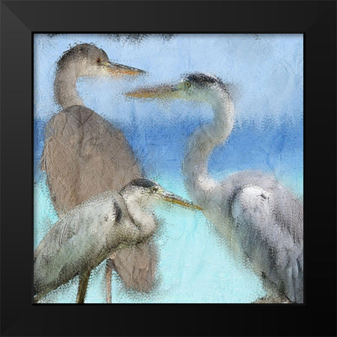 Herons Black Modern Wood Framed Art Print by Kimberly, Allen