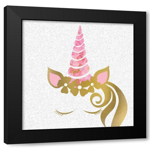 Believe Unicorn Black Modern Wood Framed Art Print with Double Matting by Kimberly, Allen