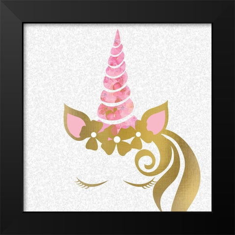 Believe Unicorn Black Modern Wood Framed Art Print by Kimberly, Allen