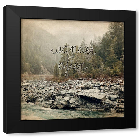 Wonder Often Black Modern Wood Framed Art Print with Double Matting by Kimberly, Allen
