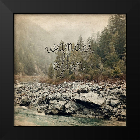 Wonder Often Black Modern Wood Framed Art Print by Kimberly, Allen