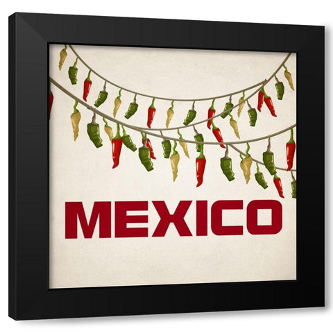 Fiesta 3 Black Modern Wood Framed Art Print with Double Matting by Kimberly, Allen