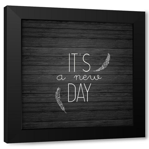 Its a New Day Black Modern Wood Framed Art Print with Double Matting by Kimberly, Allen