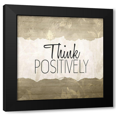 Think Positively Black Modern Wood Framed Art Print with Double Matting by Kimberly, Allen