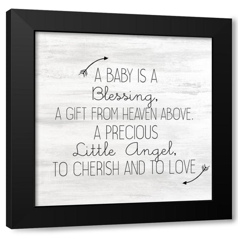 Little Angel Black Modern Wood Framed Art Print by Kimberly, Allen
