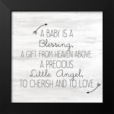 Little Angel Black Modern Wood Framed Art Print by Kimberly, Allen