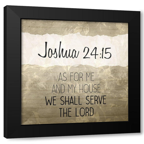 Joshua 24 15 Cream Black Modern Wood Framed Art Print with Double Matting by Kimberly, Allen