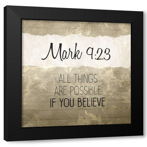 Mark 9 23 Cream Black Modern Wood Framed Art Print with Double Matting by Kimberly, Allen