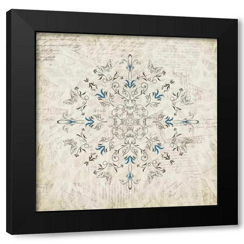 Flourish 1 Black Modern Wood Framed Art Print with Double Matting by Allen, Kimberly