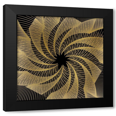 Spinning Gold Black Modern Wood Framed Art Print by Kimberly, Allen