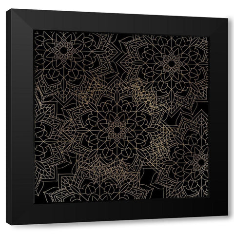 Mandala Gold 1 Black Modern Wood Framed Art Print by Kimberly, Allen