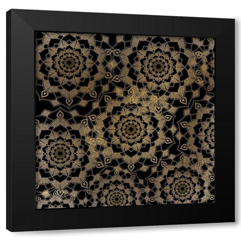 Mandala Gold 2 Black Modern Wood Framed Art Print with Double Matting by Kimberly, Allen