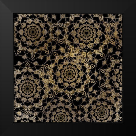 Mandala Gold 2 Black Modern Wood Framed Art Print by Kimberly, Allen