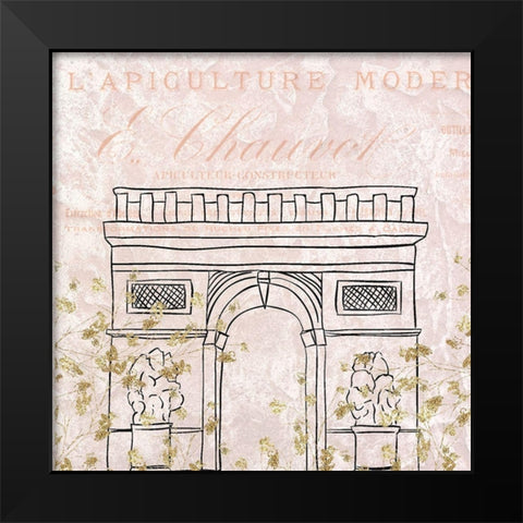 Paris Blush 4 Black Modern Wood Framed Art Print by Kimberly, Allen