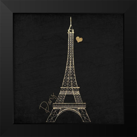 Paris Gold 1 Black Modern Wood Framed Art Print by Kimberly, Allen