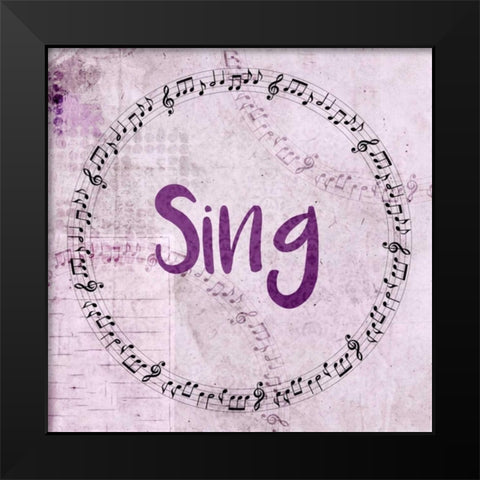 Music Sing Black Modern Wood Framed Art Print by Allen, Kimberly