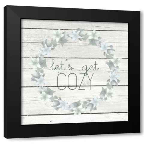 Cozy Wreath Black Modern Wood Framed Art Print with Double Matting by Kimberly, Allen