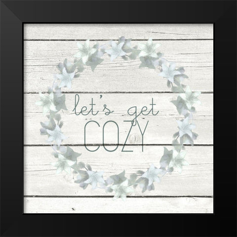 Cozy Wreath Black Modern Wood Framed Art Print by Kimberly, Allen