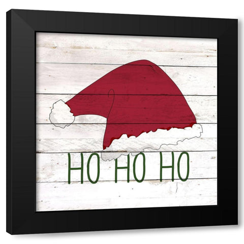 HO HO HO Black Modern Wood Framed Art Print by Kimberly, Allen